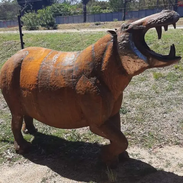 Hippopotamus- Metal Art Sculpture