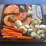 Vegan Sausage Rolls with Lemon and Garlic Roasted Vegetables 