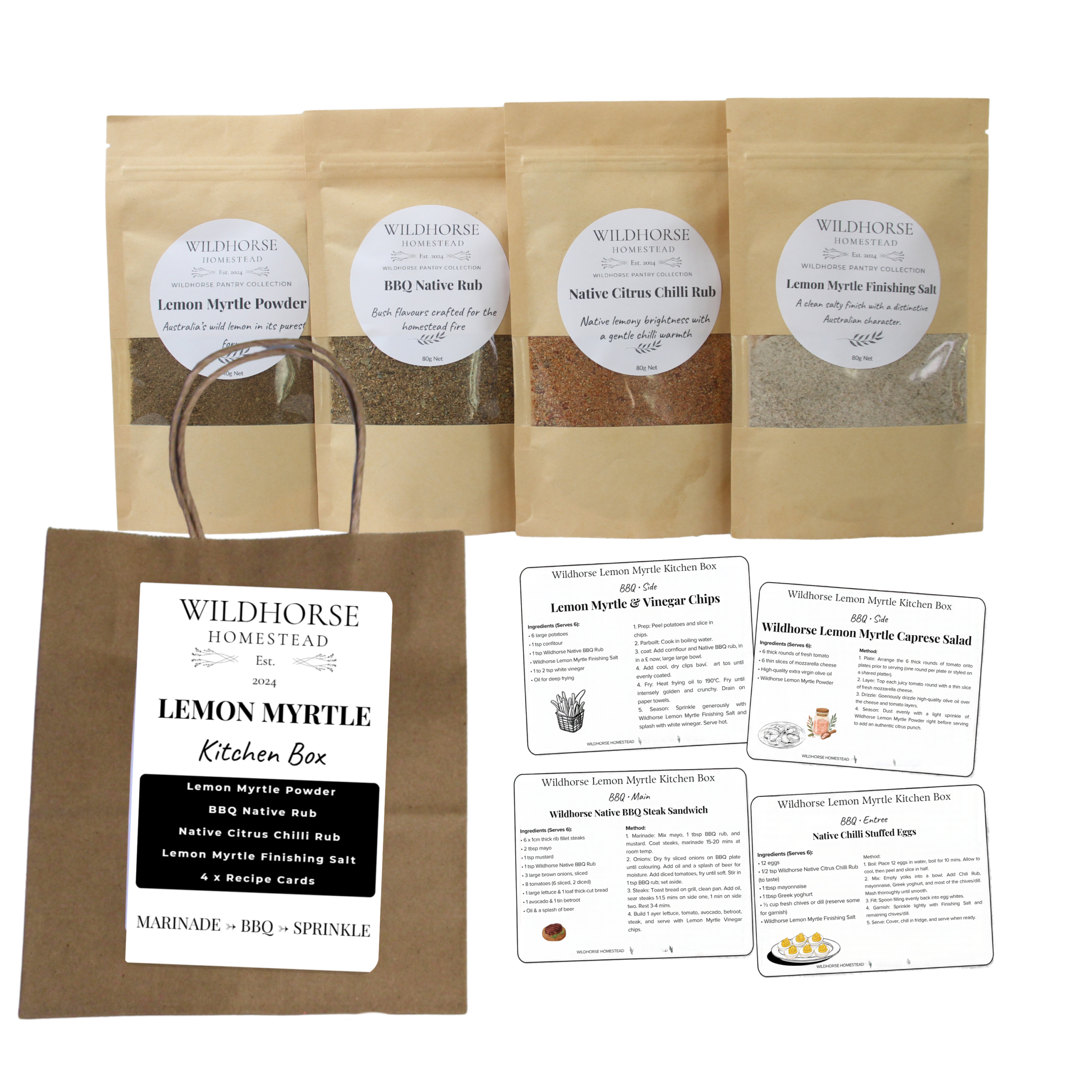 Wildhorse Lemon Myrtle Kitchen Box - 4 piece gift set
