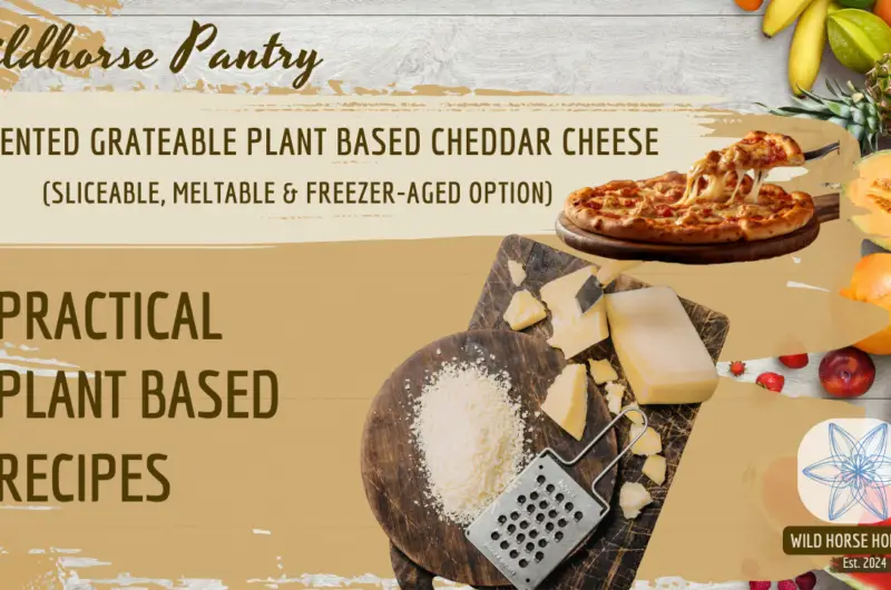 Vegan Fermented Grateable Cheddar Cheese (Sliceable, Meltable & Freezer-Aged Option)
