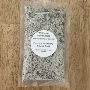 Citrus & Rosemary Revive Soak, Magnesium Salt, Bicarbonate of Soda, Lemon Myrtle, Sage, Tahitian Lime Peel, Rosemary