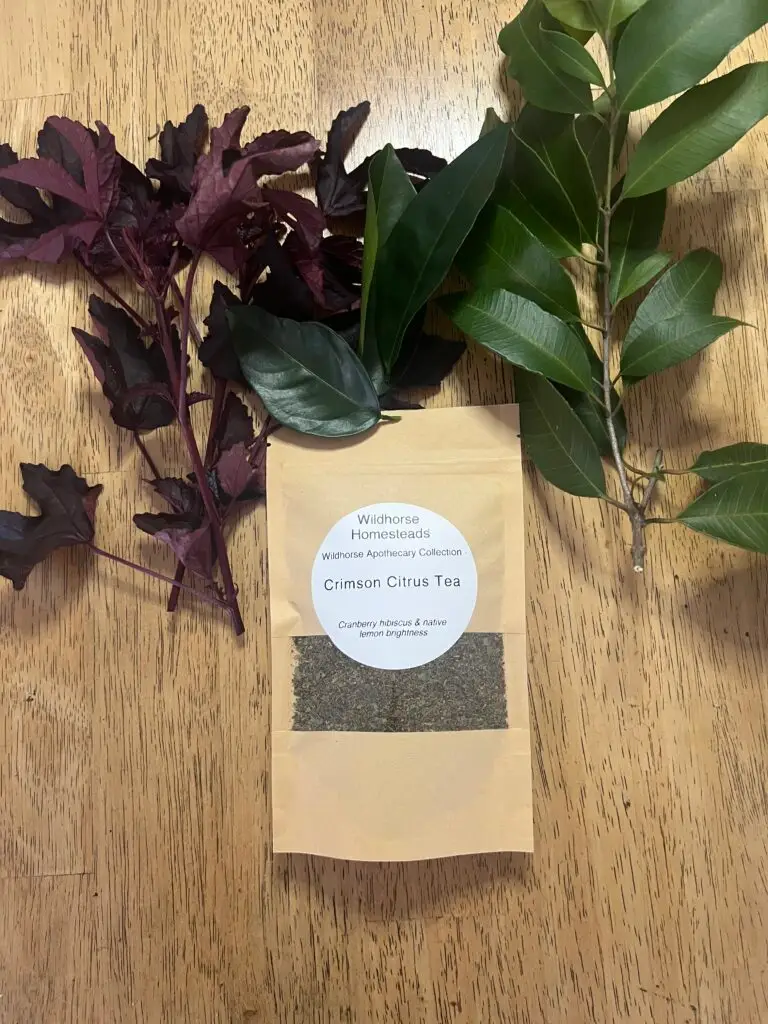 Crimson Citrus Tea, Lemon Myrtle, Cranberry Hibiscus Leaf, Tahitian Lime Leaf