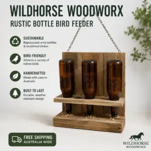 Wildhorse Woodworx Rustic Triple Bottle Bird Feeder