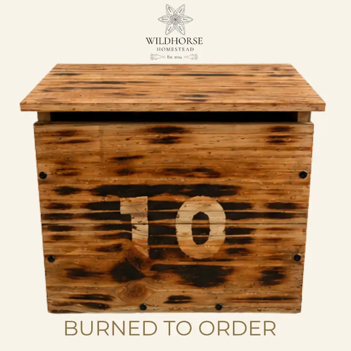 Wildhorse Woodworx Rustic Burned Homestead Letter Box - Image 2
