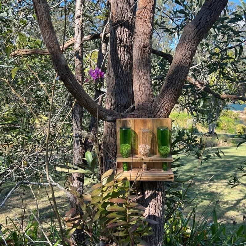Wildhorse Woodworx Rustic Triple Bottle Bird Feeder - Image 2
