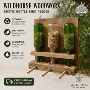 Rustic Triple Bird Feeder
