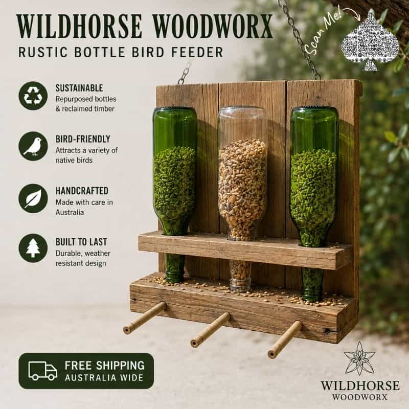 Rustic Triple Bird Feeder