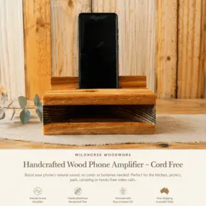 Handcrafted Wood Phone Amplifier – Cord Free
