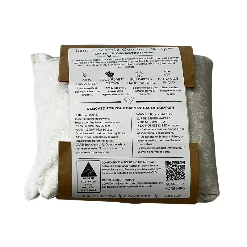 Wildhorse Homestead Lemon Myrtle Comfort Wrap™ — Handcrafted Australian Hot & Cold Neck Wrap - Image 11