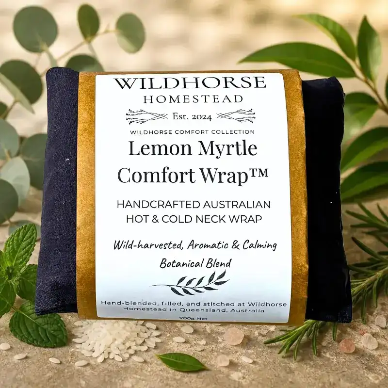 Wildhorse Homestead Lemon Myrtle Comfort Wrap™ — Handcrafted Australian Hot & Cold Neck Wrap - Image 15