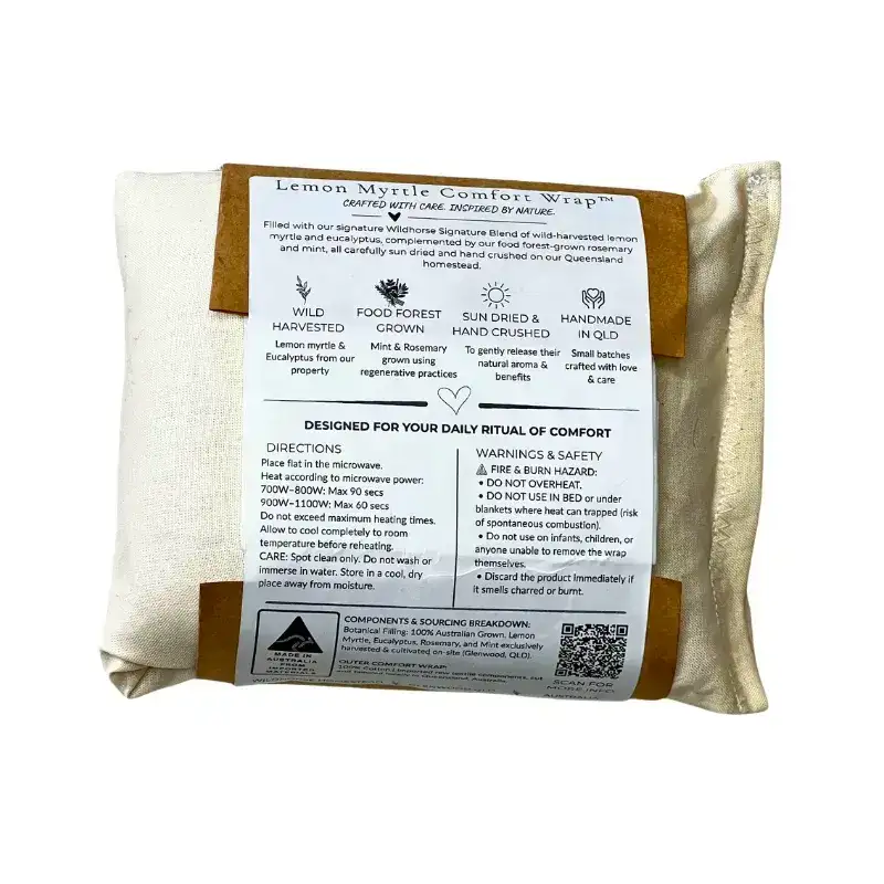 Wildhorse Homestead Lemon Myrtle Comfort Wrap™ — Handcrafted Australian Hot & Cold Neck Wrap - Image 5