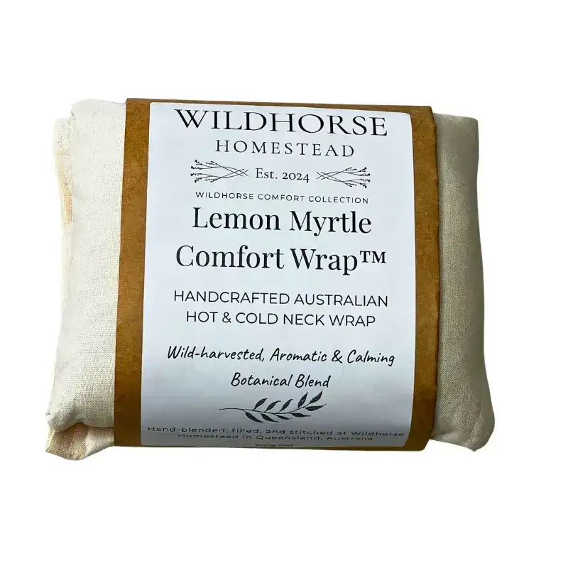 Wildhorse Homestead Lemon Myrtle Comfort Wrap™ — Handcrafted Australian Hot & Cold Neck Wrap - Image 4