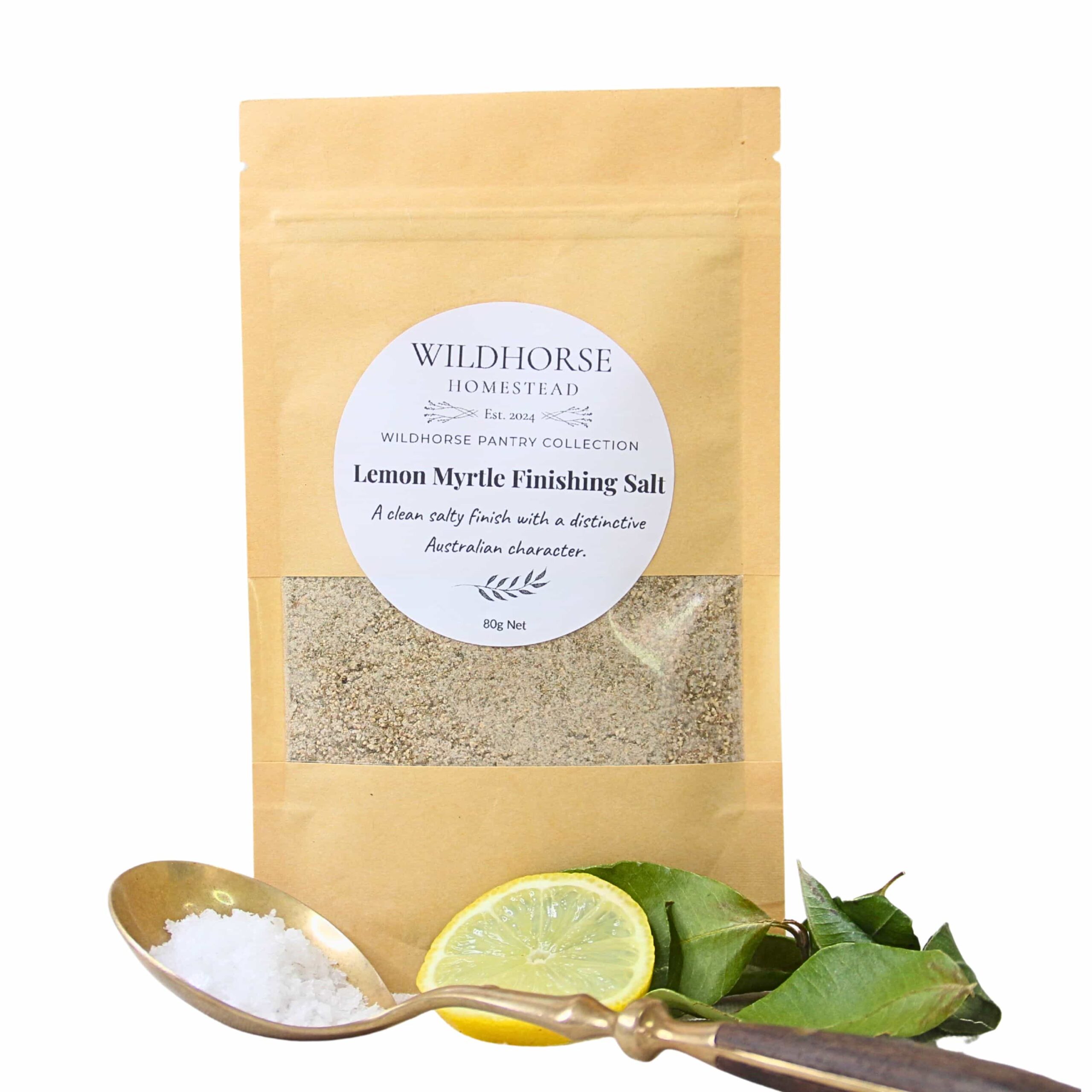 Wildhorse Homestead Lemon Myrtle Finishing Salt - 80g - Image 5