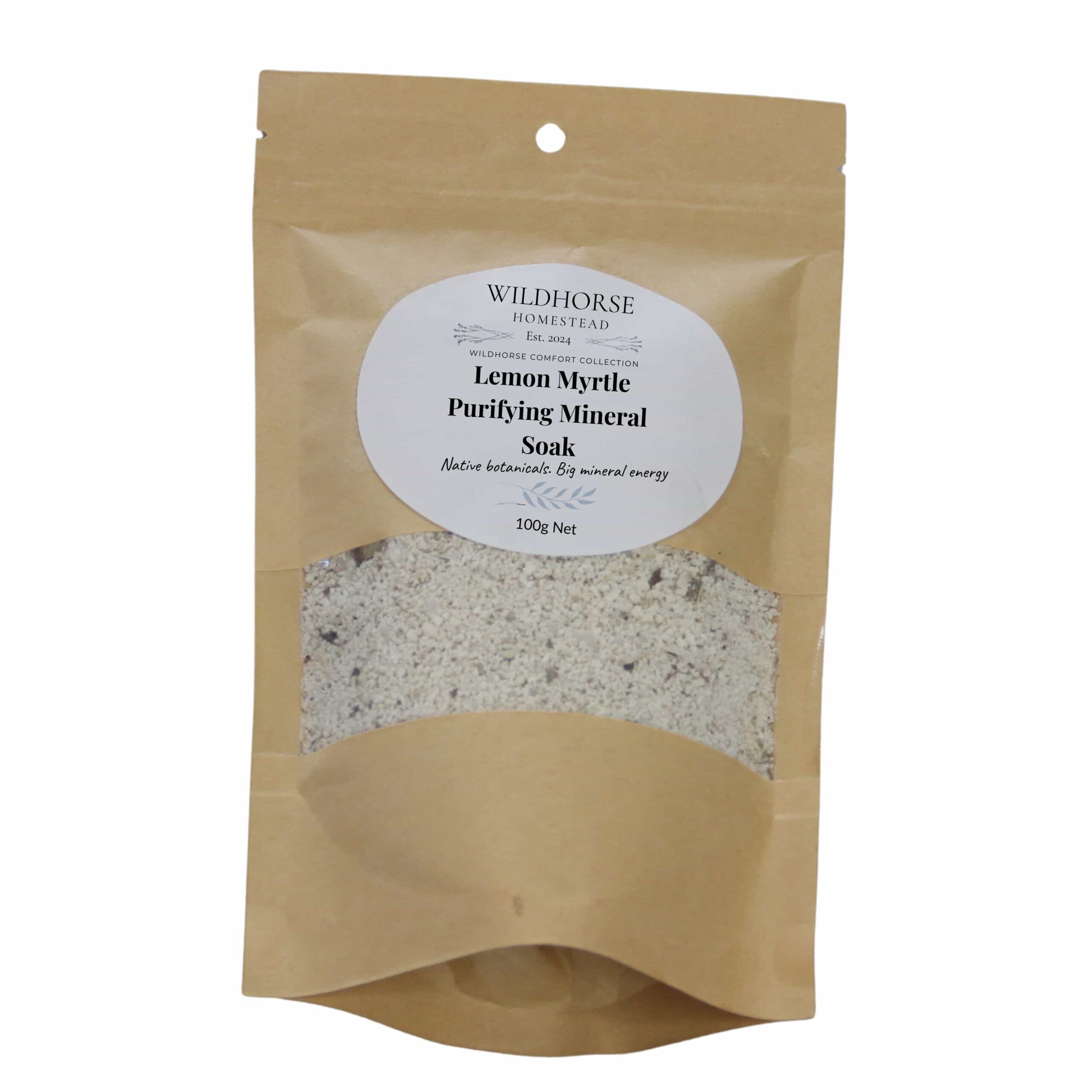 Wildhorse Homestead Lemon Myrtle Purifying Mineral Soak 100g - Image 3