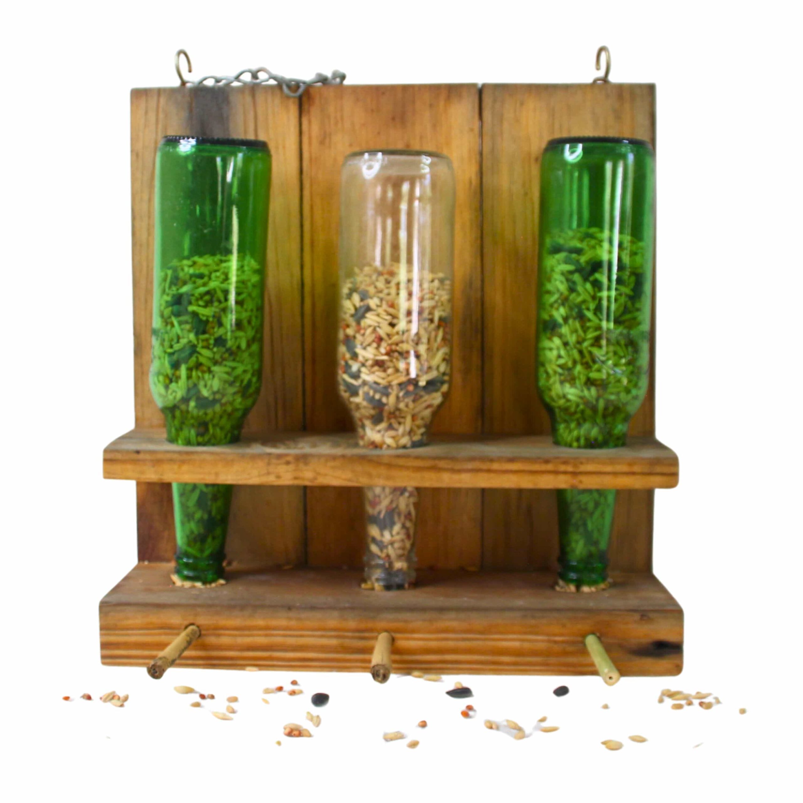 Wildhorse Homestead Rustic Triple Bottle Bird Feeder - Image 2